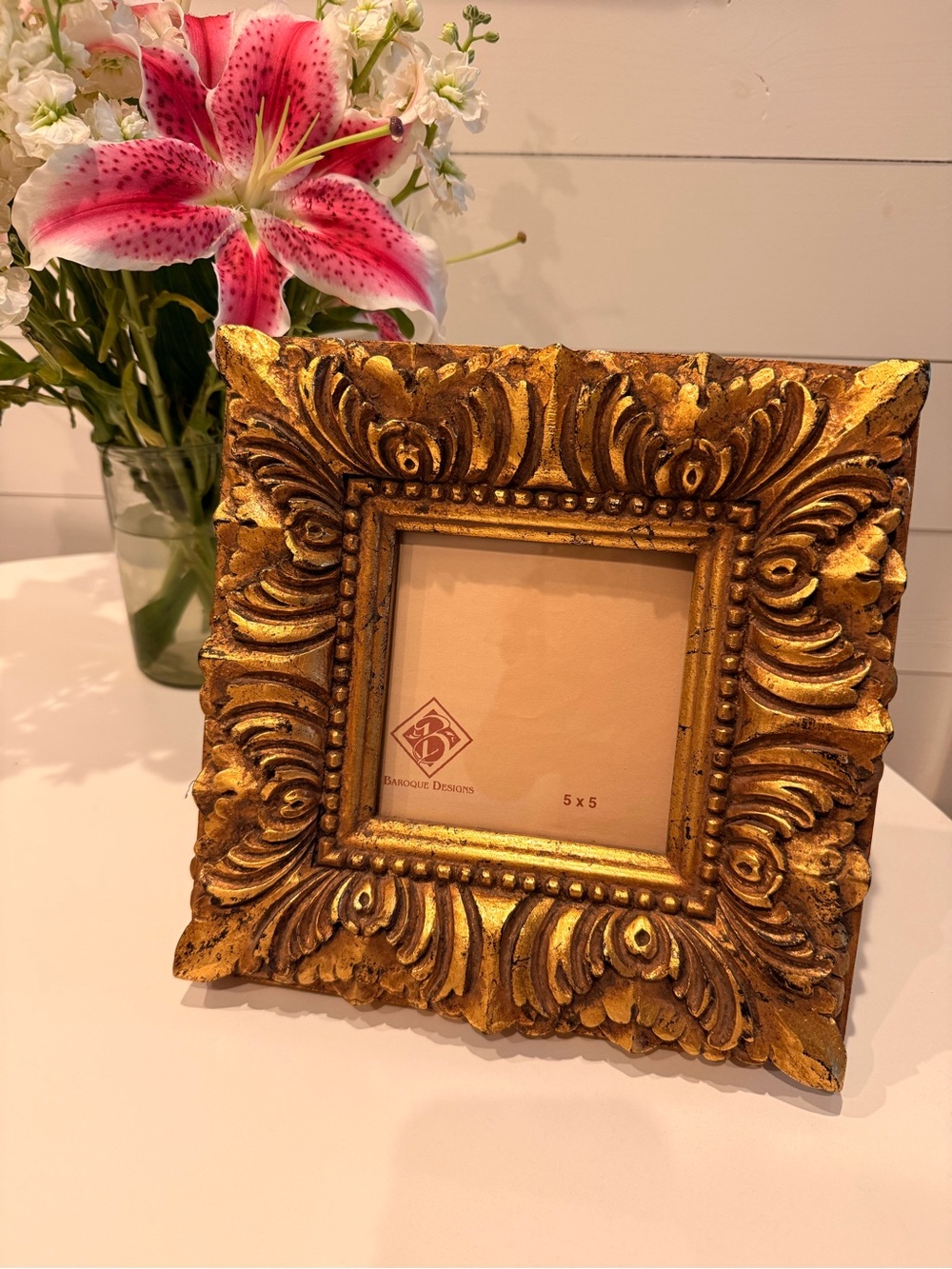 Vintage Ornate Gold Wooden Picture Frame